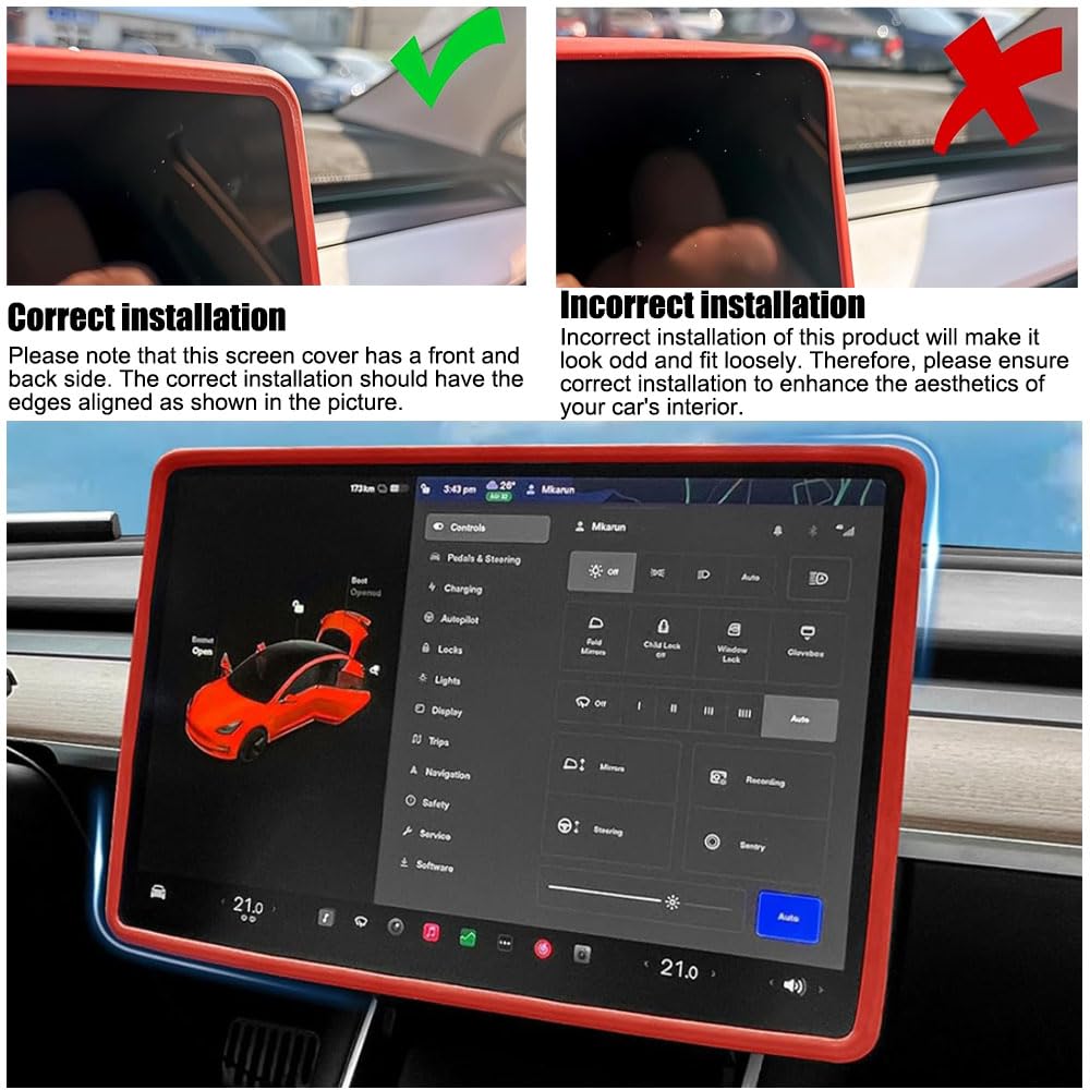 Telaio di protezione schermo compatibile Tesla Model 3/Y 2017-2023 Silicone Console centrale Touchscreen Decorazione infrangibile Protezione ginocchio (bianca)