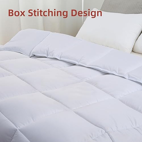 Miniatura 3 de L LOVSOUL Relleno de edredón alternativo de plumón súper king, relleno de edredón para todas las estaciones con pestañas en las esquinas, edredón