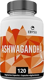EBYSU Ashwagandha Supplement - 120 Capsules with Black Pepper Extract - Traditionally Used in Ayurveda – Nervine Tonic, Sleep Aid & Memory Enhancement - 650mg Root Powder Pills