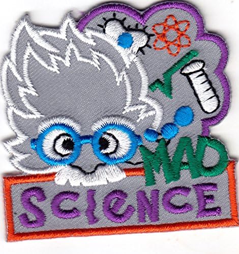 "MAD SCIENCE " - Iron On Embroidered Applique Patch/School, Learning, Research