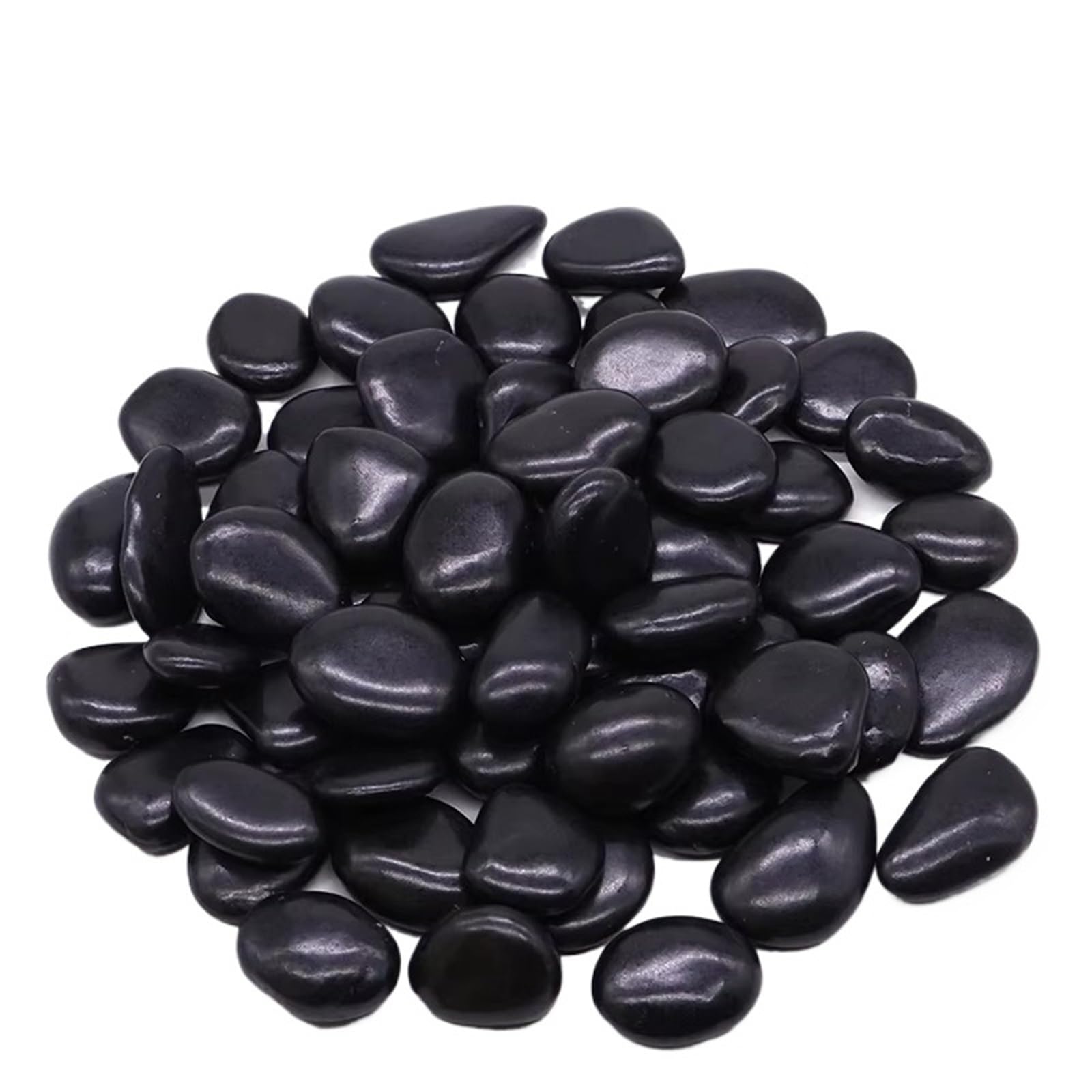Pietre Decorative da Giardino Ciottoli Alti 2-3 cm, in Vaso, for acquari, in Pietra, Decorativi, da Giardino, con Decorazione paesaggistica(200g Black)