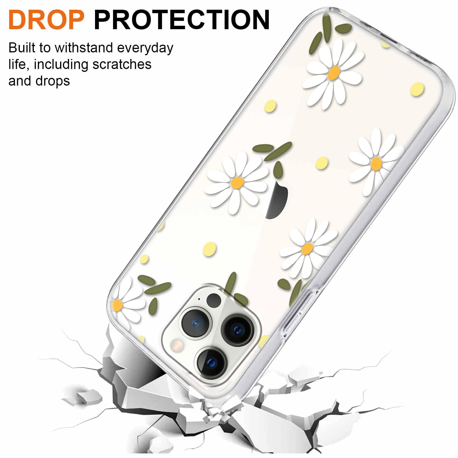 Yoedge 2 × Cover per iPhone 12 Pro Max 6,7" - Custodia Fiori Fiore per Telefono in Trasparente con Aesthetic Motivi Design, Custodie per Cellulare in Silicone per iPhone 12 Pro Max Case Ragazza Donne - Vista 5
