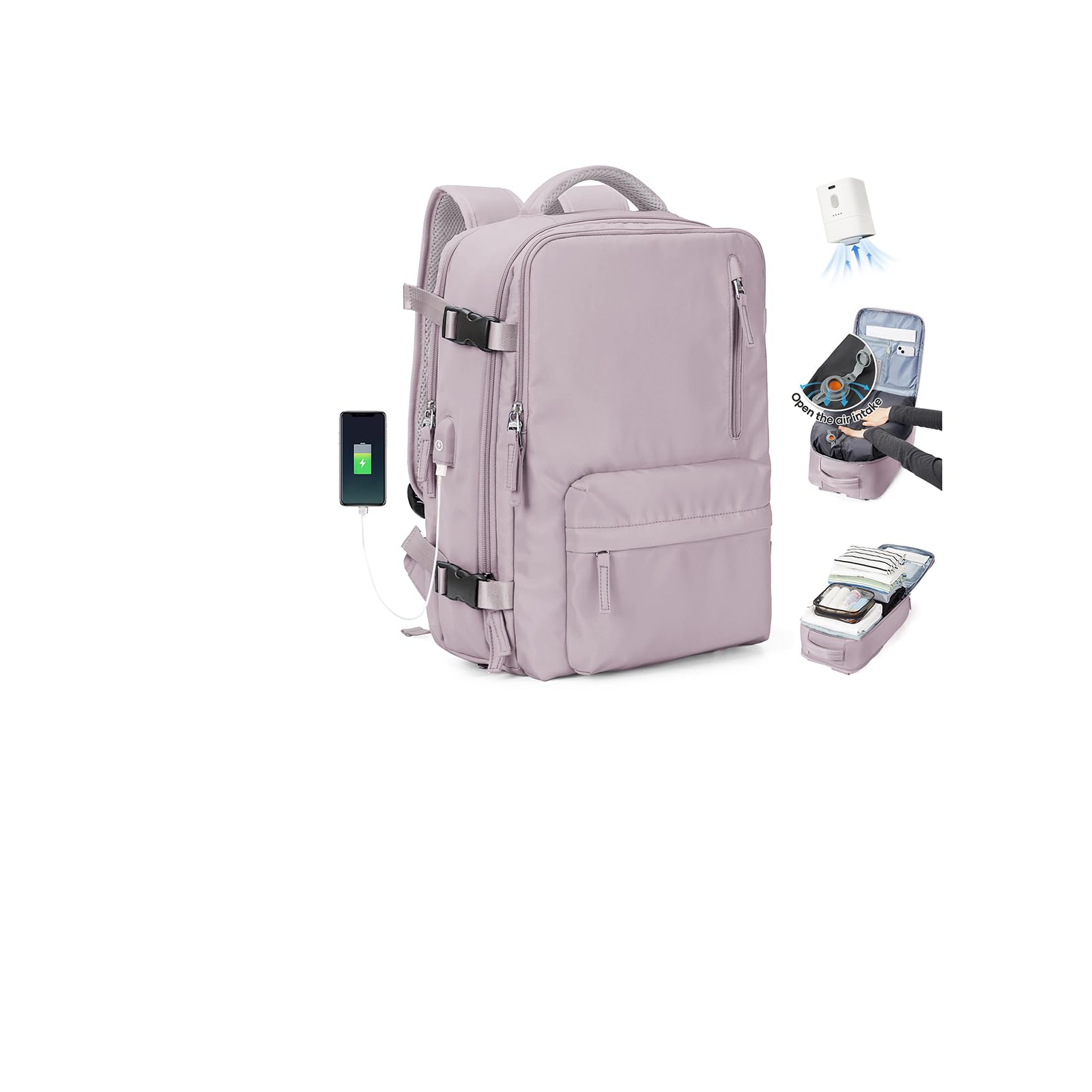 SZLX Zaino Ryanair 40x30x20 Sottovuoto Bagaglio a Mano 40x20x25 Donna Zaino da Viaggio 40x30x20 Wizzair Borse da Cabina per Easyjet 45x36x20 Uomo per Laptop 14 Pollici con Porta USB e Porta Scarpe