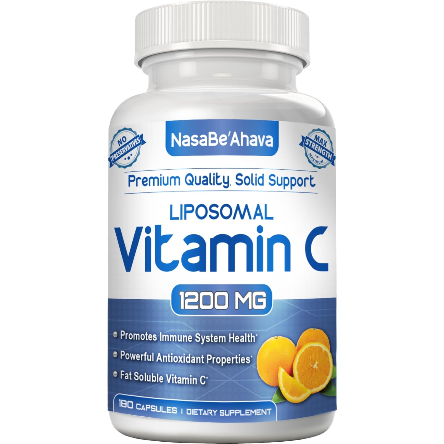 High Dose Vitamin C Liposomal Capsules | Maximum Absorption 1200mg Liposomal Vitamin C Supplement for Daily & Seasonal Wellness & Immune Support | Made in the USA in cGMP Facilities (180 Day Supply)