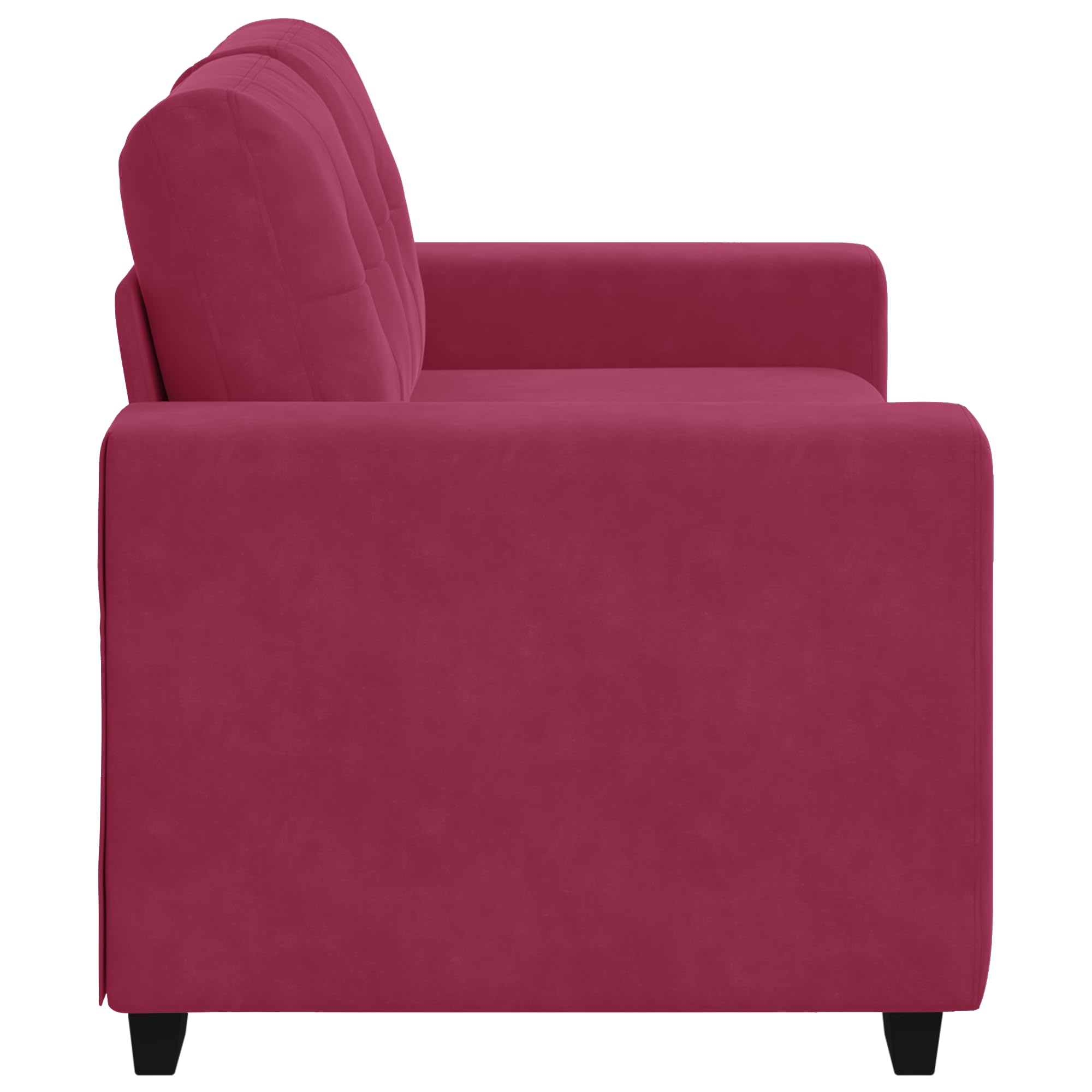 Sofá doble en color vino tinto, 120 cm, tela de terciopelo con cojín acolchado para sala de estar y oficina, sofá de relajación moderno con estructura de metal y terciopelo