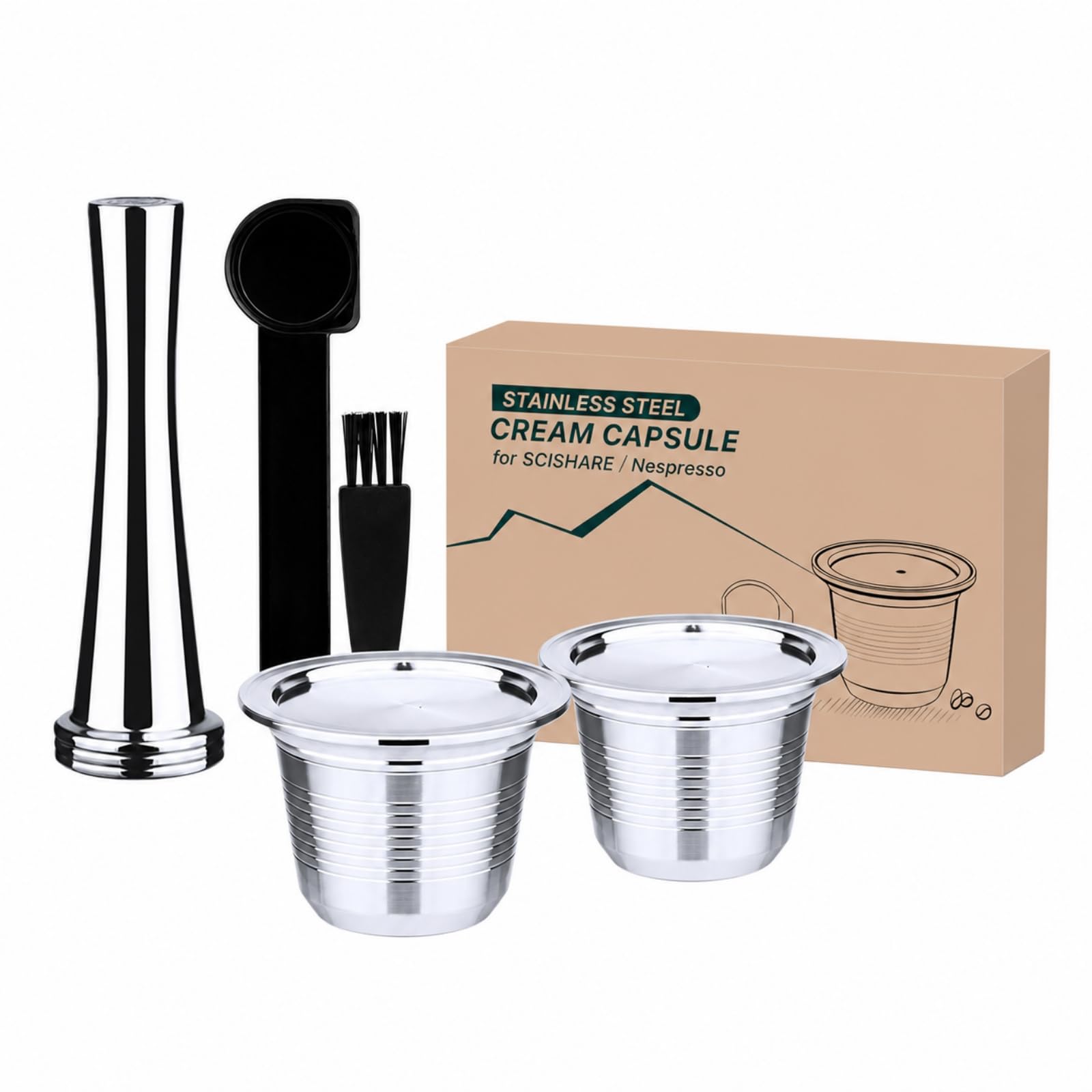2 Pièces Capsule à Café avec Filtre