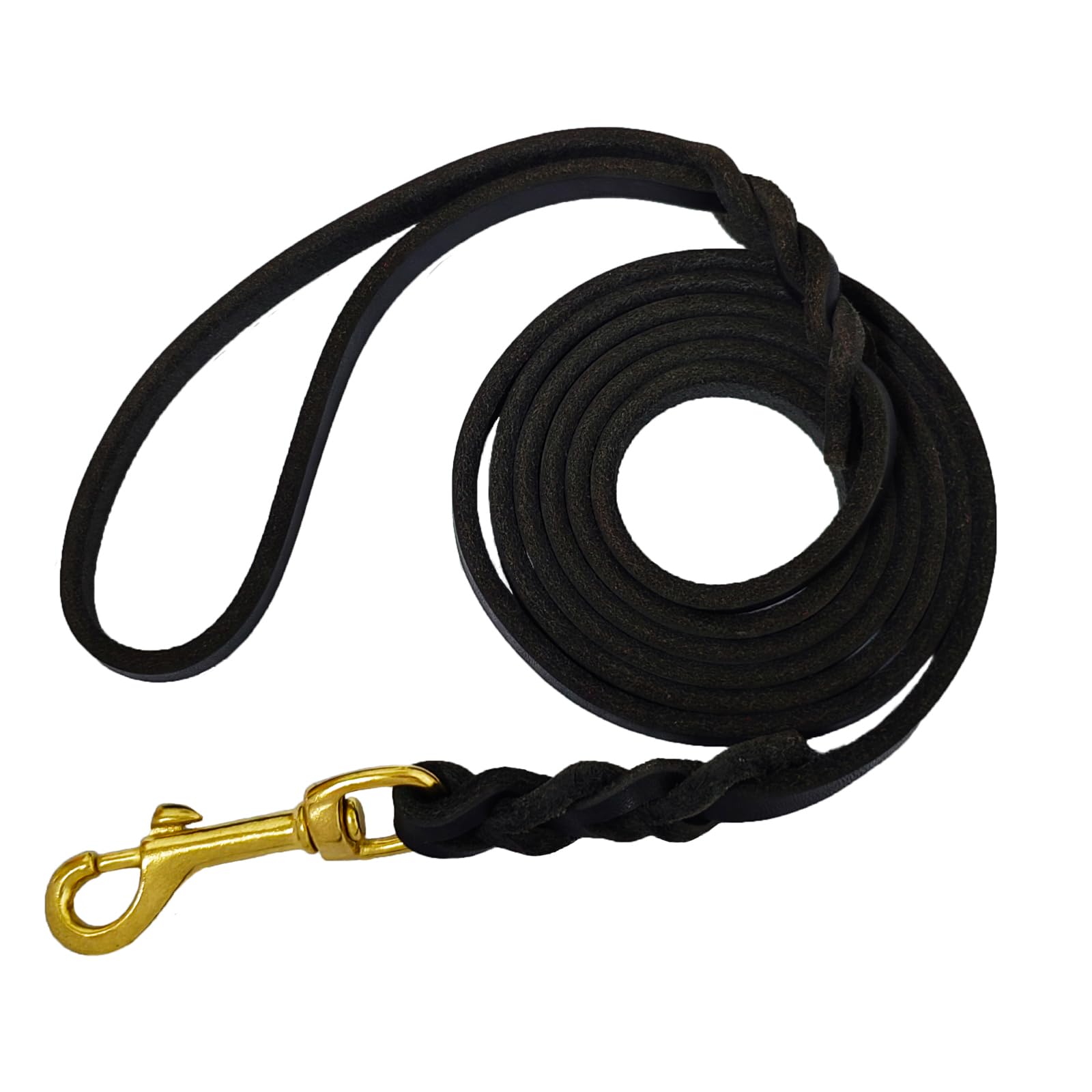 LWBMG Leather Dog Leash for Small Dogs 6ft,Thin Leather Braied Dog Leash, Soft Genuine Leather Dog Training Leash for Small & Medium Dogs （3/8" X 6',