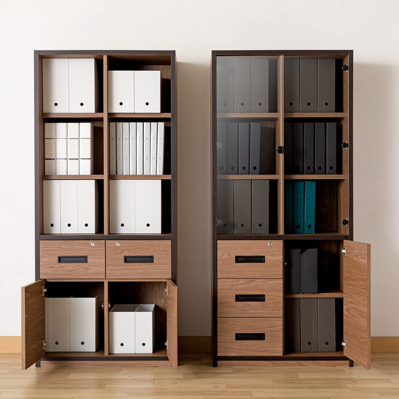 Amazon.co.jp: 小島工芸 本棚 ガラス扉 ラック Com-5 幅80cm