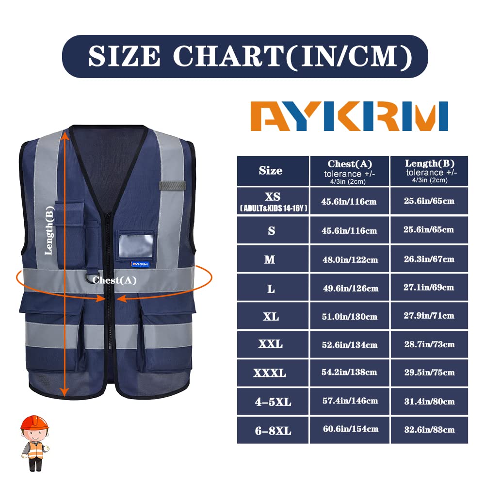 Gilet haute visibilité AYKRM avec option de personnalisation.
