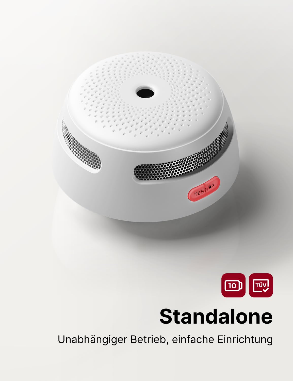 X-Sense Mini Rauchmelder mit 10 Jahre Batterie und Magnethalterung, photoelektrischer Feuermelder mit Test-/Stummschalttaste, XS01, 6 Stück
