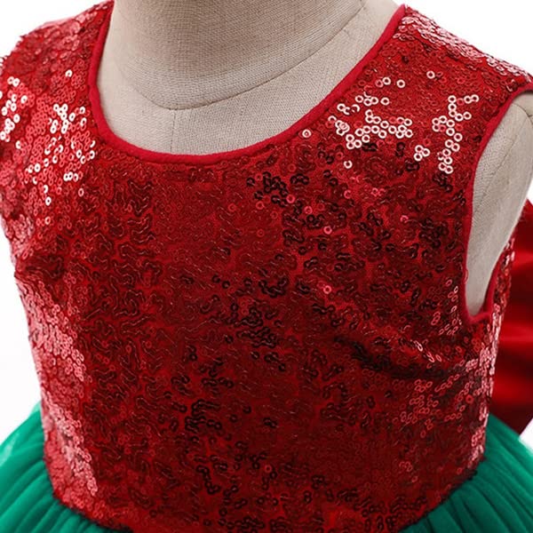 Image of Girls Flower Girl Red Dress Christmas Party Holiday Dresses