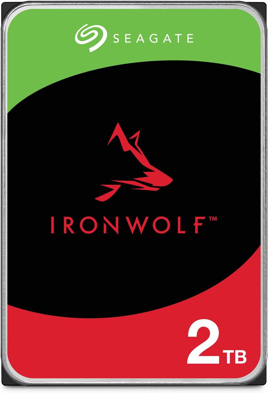 Seagate IronWolf 2TB, Enterprise Internal NAS HDD, CMR 3.5 Inch, SATA 6GB/s, 5900 RPM, 256MB Cache for RAID NAS, Data Rescue Services, Frustration Free Packaging (ST2000VNZ03)