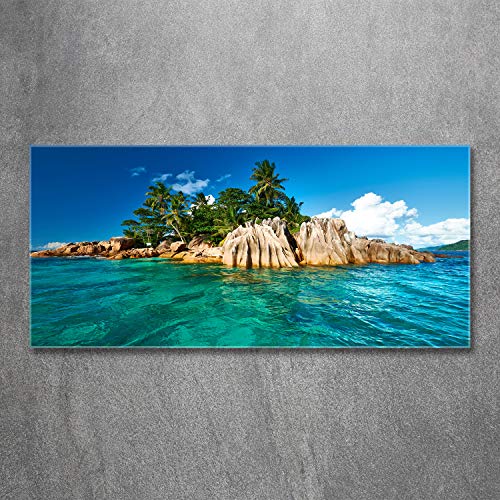 Image tableau photo décorative panoramique bleu île tropicale - 3