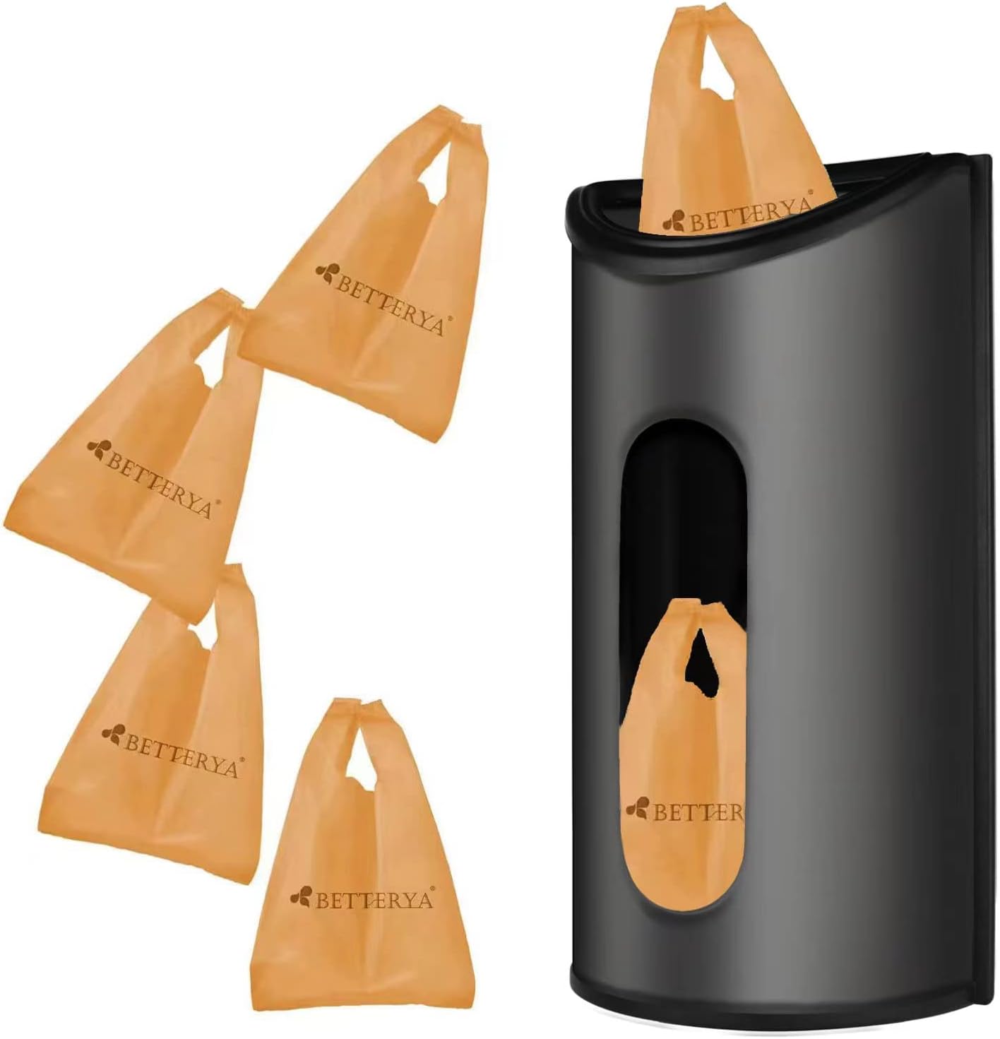 Upgraded SelfAdhesive Grocery Plastic Bag Holder, Betterya Bag Holder and Dispenser