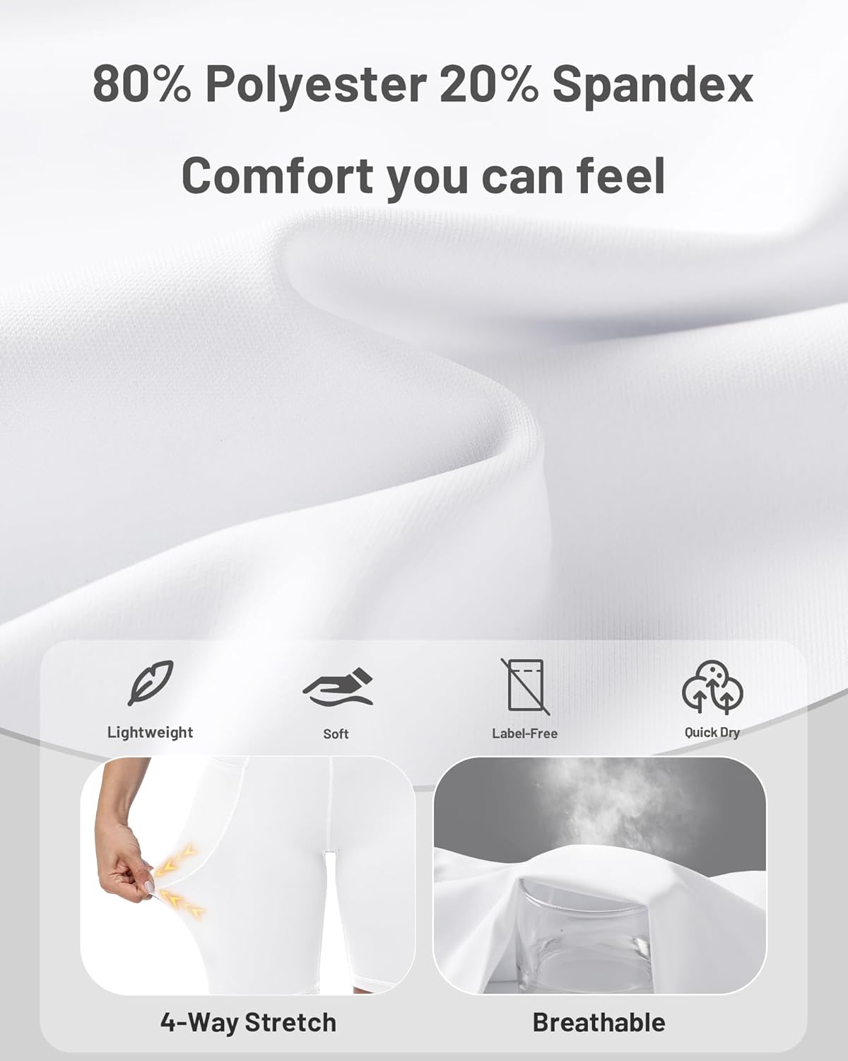 Runhit Biker Shorts Women with Pockets - 8''/5''/3'' High Waisted Yoga Workout Gym Spandex Tummy Control Shorts - Image 5