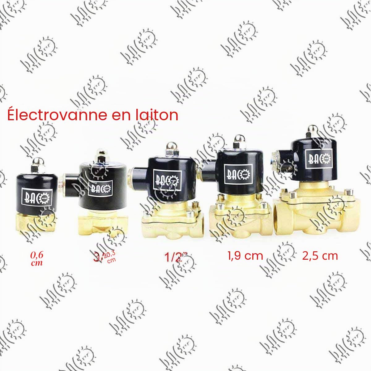 BACOENG AC 220V 3/4" Laiton électrique électrovanne Normalement fermé pour Air Eau Huile