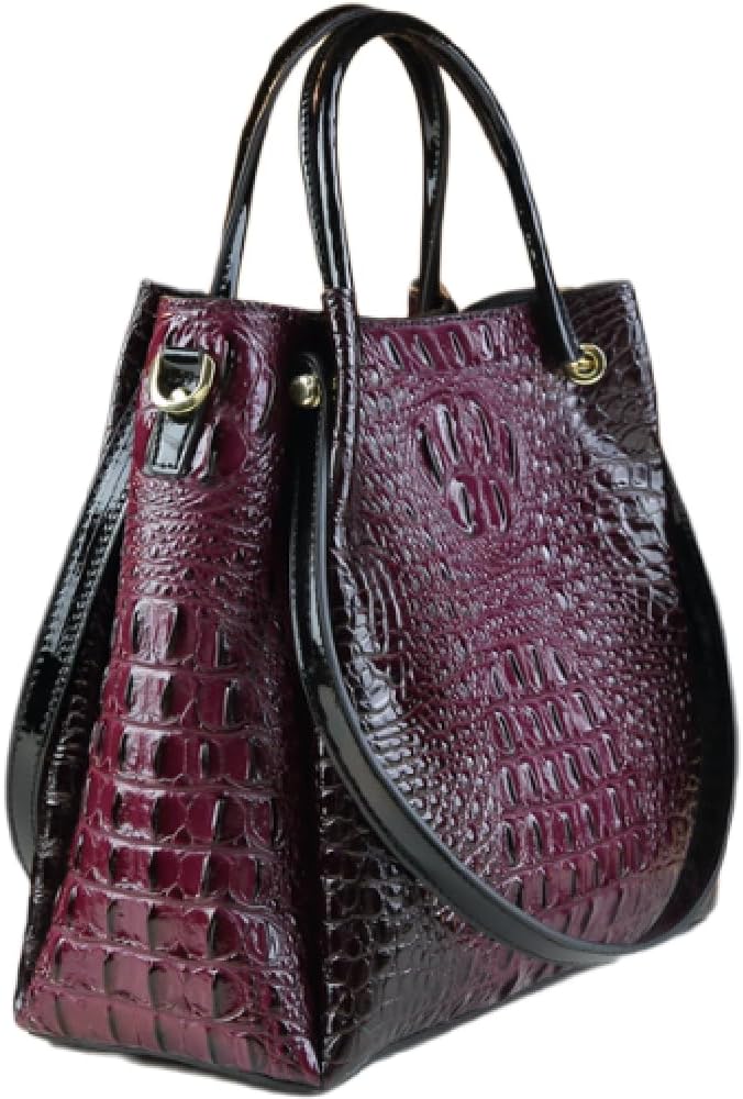 Crocodile Pattern Leather Women's Bag Top-Handle Satchel Handbags Bucket Purse Portable Tote Bag Shoulder Messenger Bags