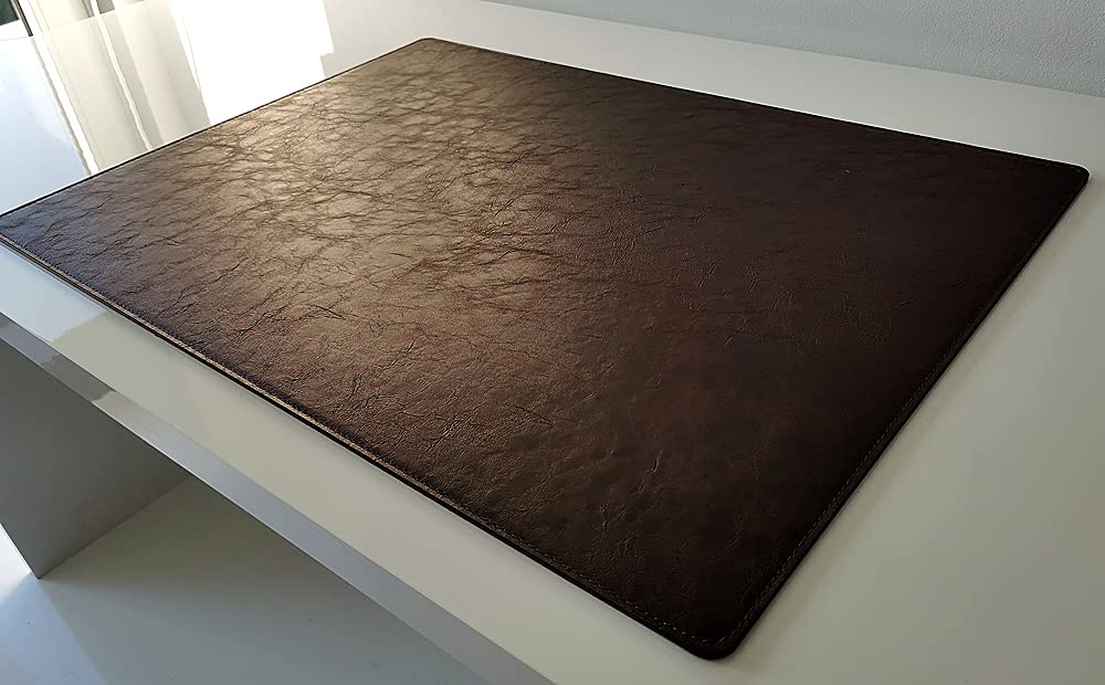 Schreibtischunterlage in Lora Leder 70 x 50 dunkel braun