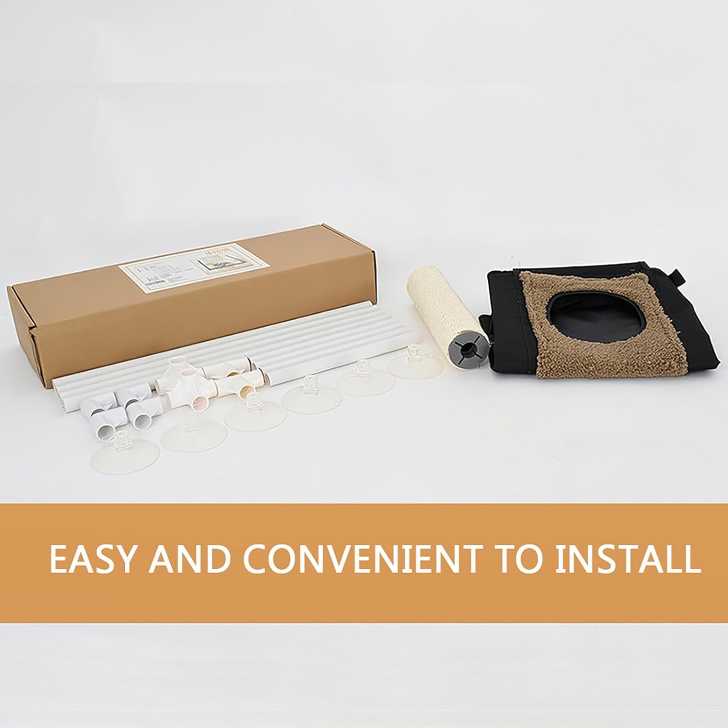 Double Deck Cat Window Perch, 44lbs Capacity Hammock Bed with 6 Suction Cups, Pet Bed for Indoor Cats (Multicolor)