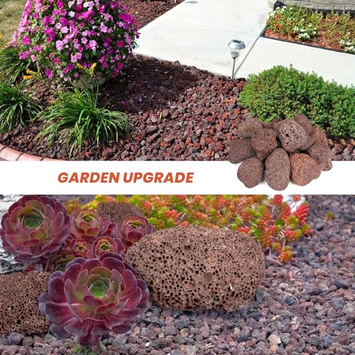 Image of Onlyfire 10Lbs Large Red Lava Rock for Fire Pit /Fireplace /Landscaping