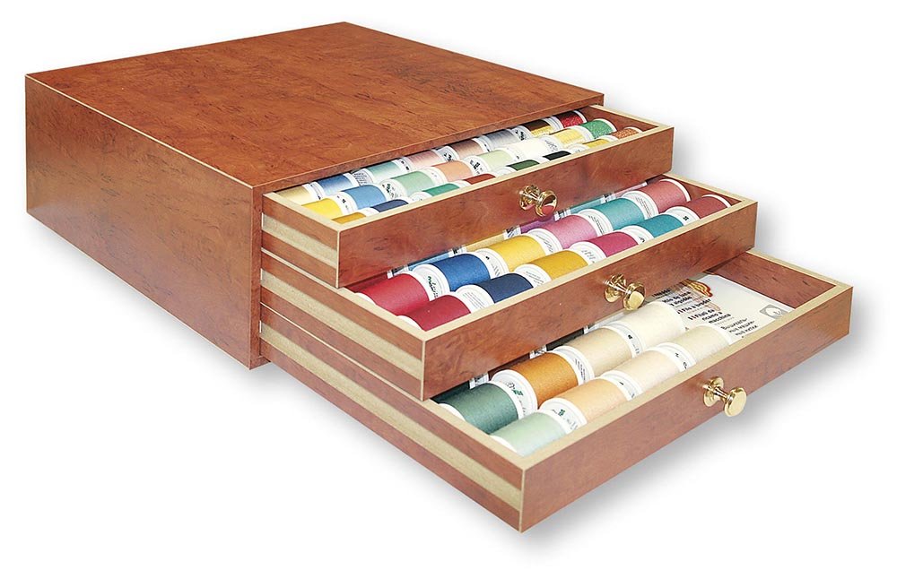 MadeiraProfessional Thread Box Wood Lana/Cotona 142 Bobbins