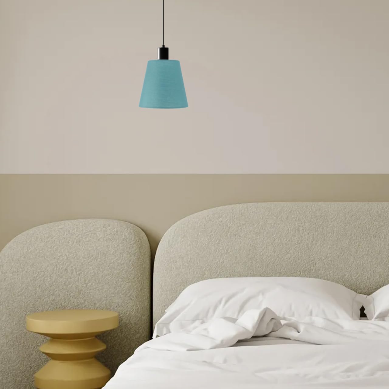 iplusmile Cloth Lampshade 5.5 Inch Drum Lamp Cover for Ceiling Lamps Chandeliers and Wall Lamps Fabric Shade Suitable for Table Floor Bedside Lamps Indoor Lighting - Image 2
