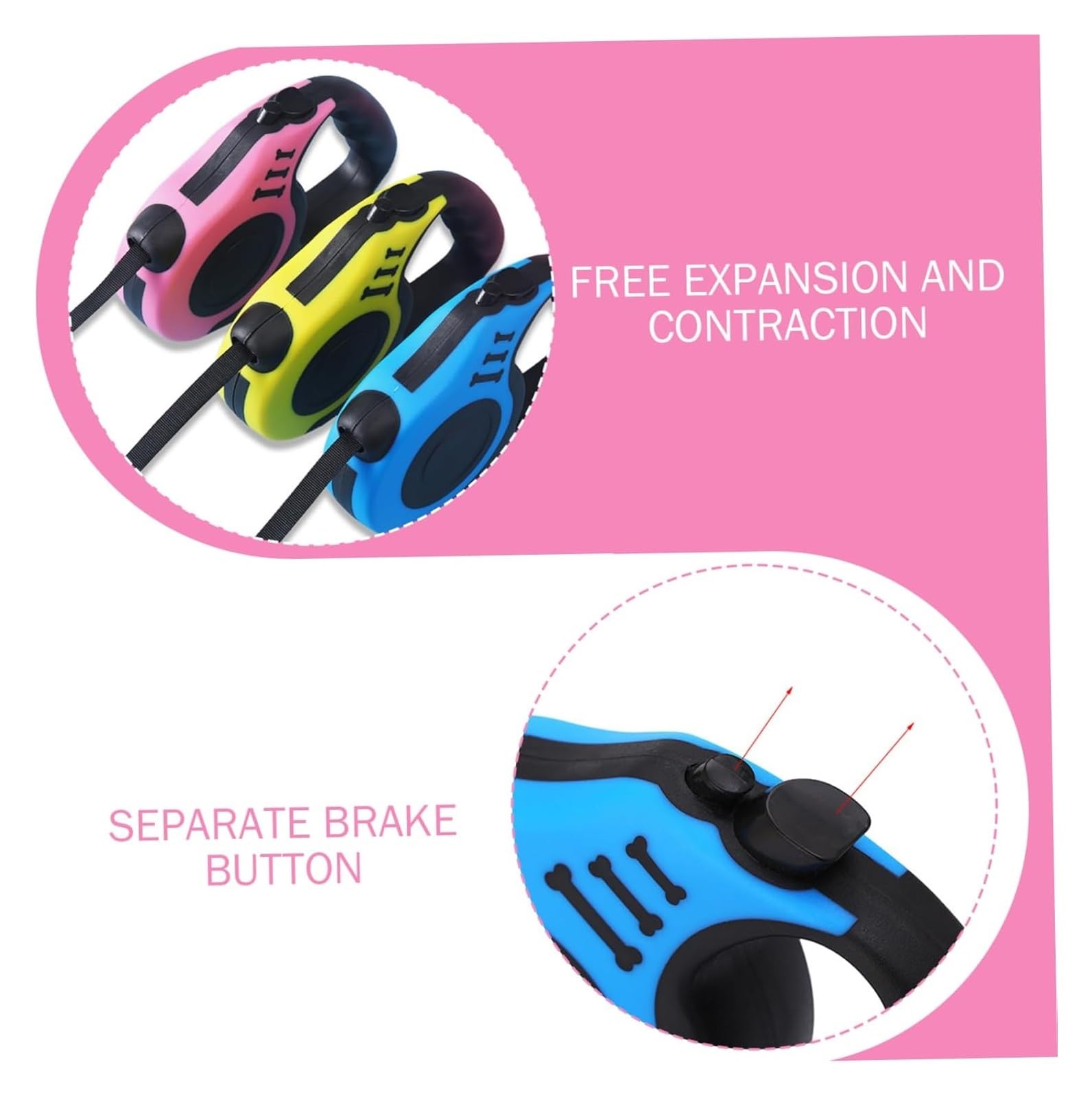GOUJIAN Correa Retráctil For Perros, 360° Sin Enredos, Control con Un Solo Botón Y Resistente Material De Nailon, Correa Larga Retráctil con Soporte Correa De Perro Retráctil(Blue,5m)