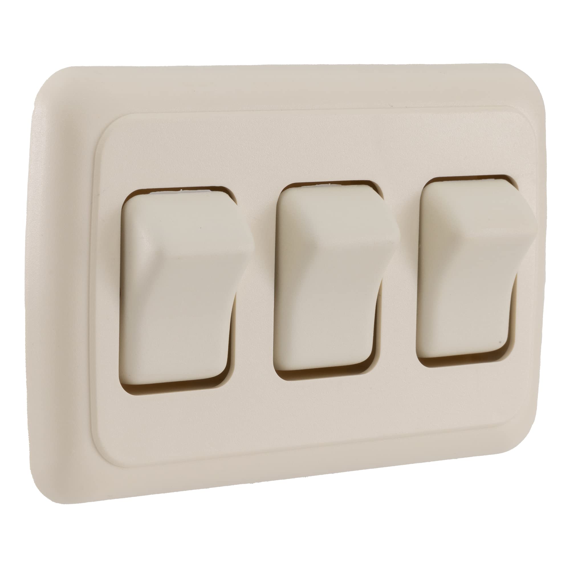 RecPro RV Switch SPST Switch On/Off Bezel | RV Electrical | Camper Switches (Almond, 3)