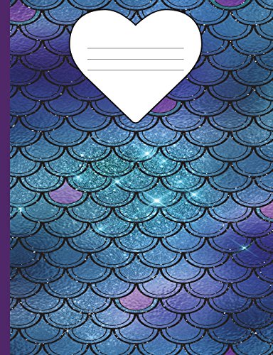 Composition Book Mermaid Glitter - Marble Wide Ruled: 100 Lined Pages (Marble Mermaid Wide Composition Notebooks)