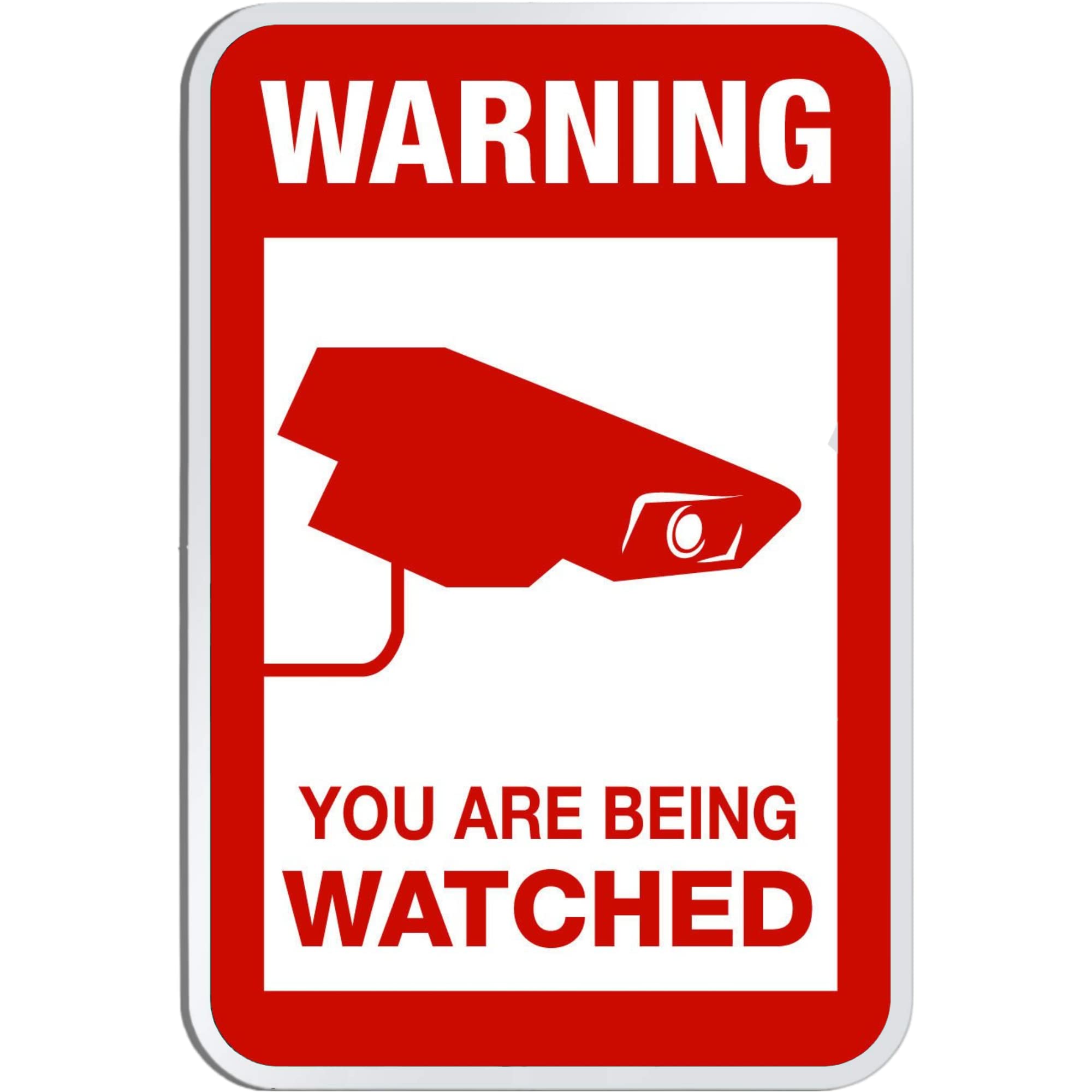 Letrero de videovigilancia con texto en inglés «You Are Being Watched» – Cartel reflectante de metal de 12 x 18 pulgadas – Lámina reflectante prismática de alta intensidad 3M – Una señal de seguridad real – 10 años de garantía de 3M