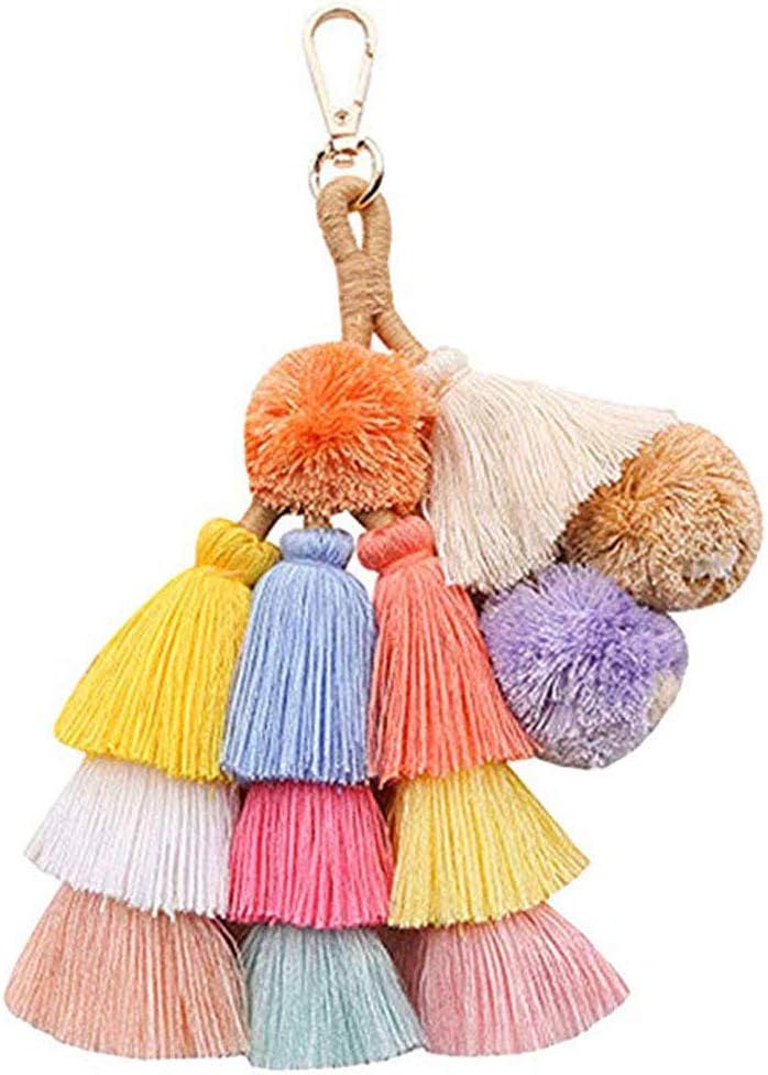 Women Round Straw Pompom Shoulder Bag Corn Summer Woven Bags