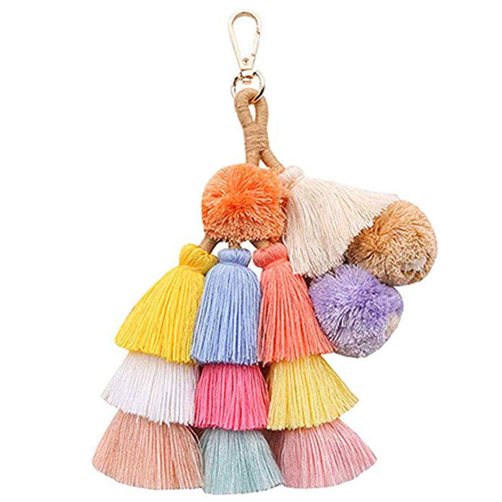 Women Round Straw Pompom Shoulder Bag Corn Summer Woven Bags