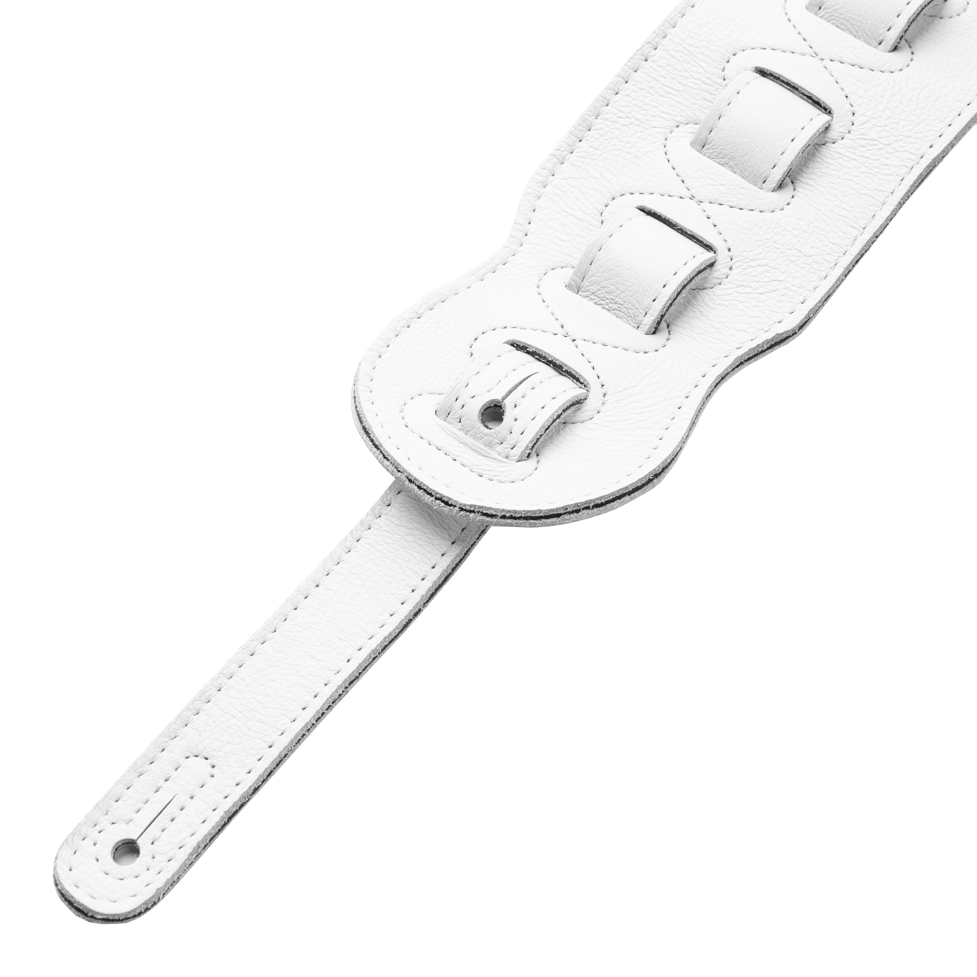 Levy's Leathers Ledergurt für Gitarre oder Bass | Breite 11 cm | Weiß | (MSS2-4-WHT)