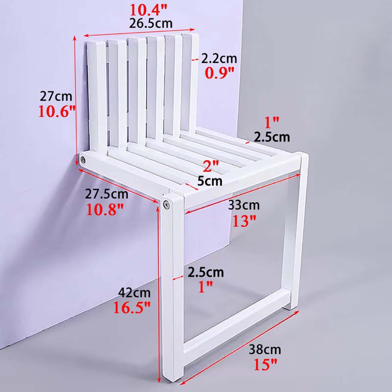 Sedia Pieghevole da Parete da 35/42 Centimetri Sgabello Pieghevole Sottile Invisibile in Legno da 4 Centimetri Sgabello Pieghevole Silenzioso for Cambio Scarpe A 90° Sgabello Più Largo Finitura Laccat