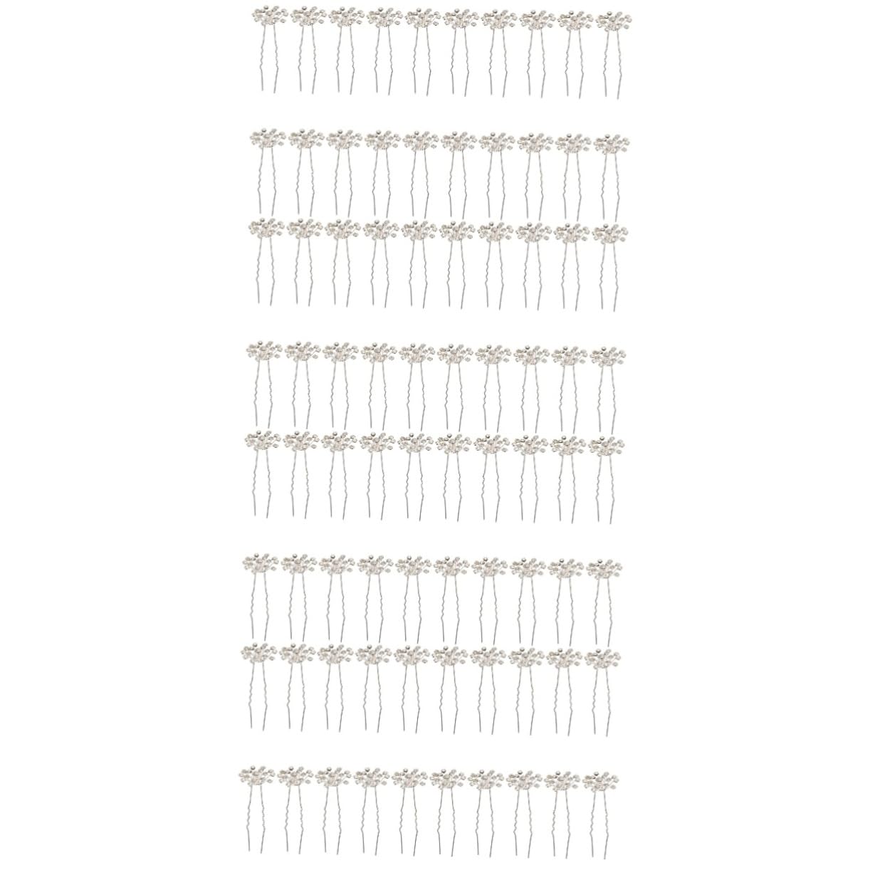 MAGICLULU 4 Juegos De Elegantes Horquillas Para El Pelo De Novia En Forma De U Diseño De Gypsophila Tocado De Boda Decoración Para El Cabello 20 Unidades X 4