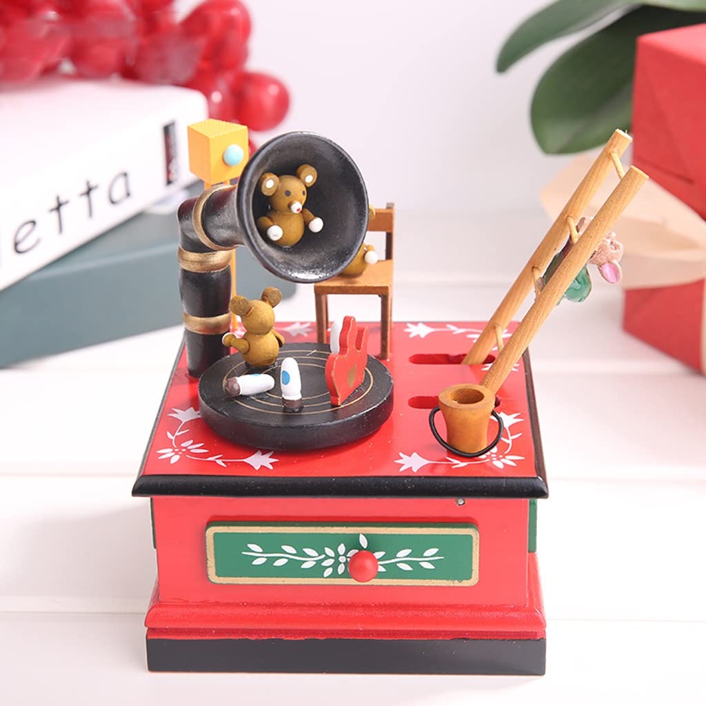 Carillon Scatola Musicale Classic Music Box Phonograph Modello Meccanico Casella musicale Retro Scatole di musica for ragazzi Ragazze Compleanno Regalo di Natale Decorazioni for la casa Carillon regal