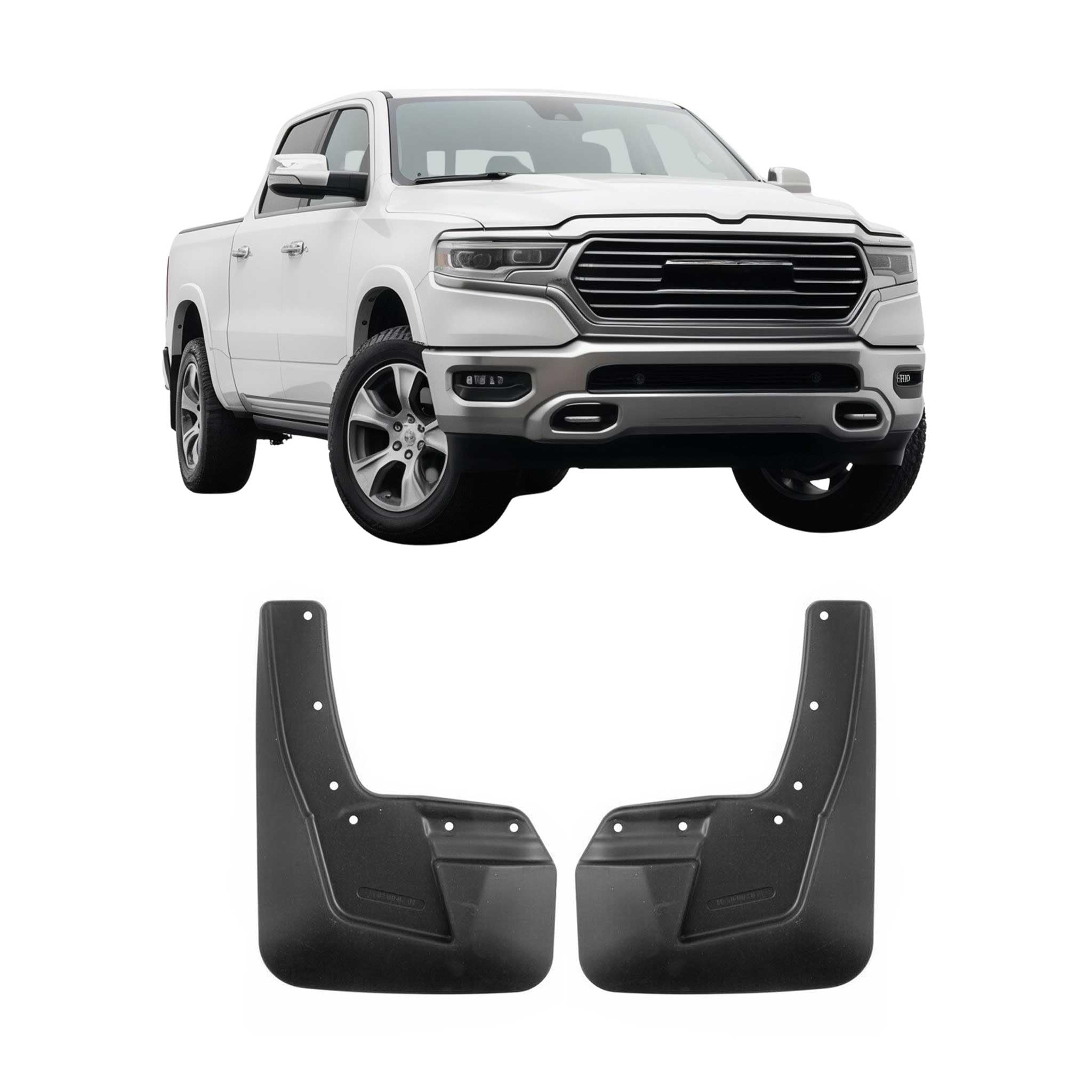 OMAC Mud Guards Splash Mud Flaps for RAM 1500 2500 2019-2026 Pickup Black 4 Pcs