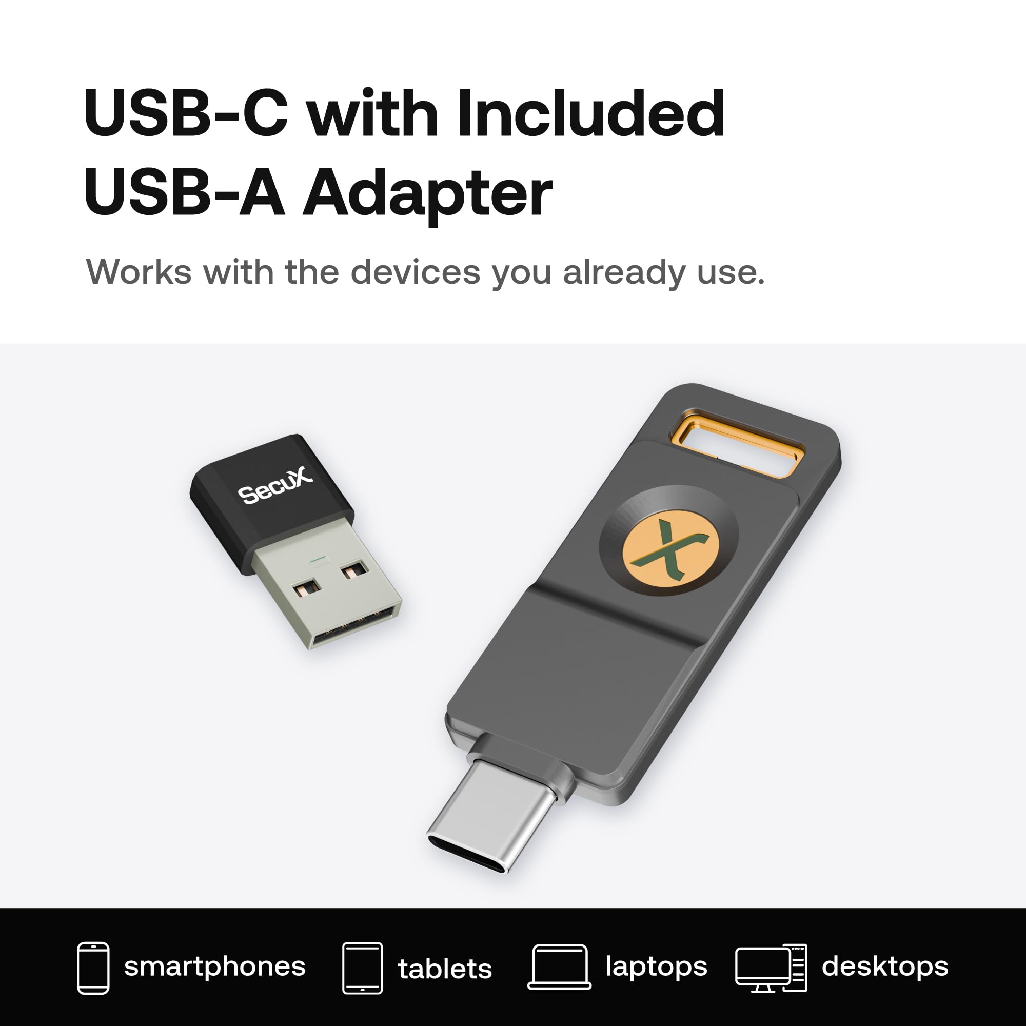 SecuX PUFido Drive Clife Key - Llave de seguridad USB C con tecnología PUF y unidad flash integrada, hardware certificado FIDO2 U2F, seguridad no clonable enraizada para inicio de sesión sin