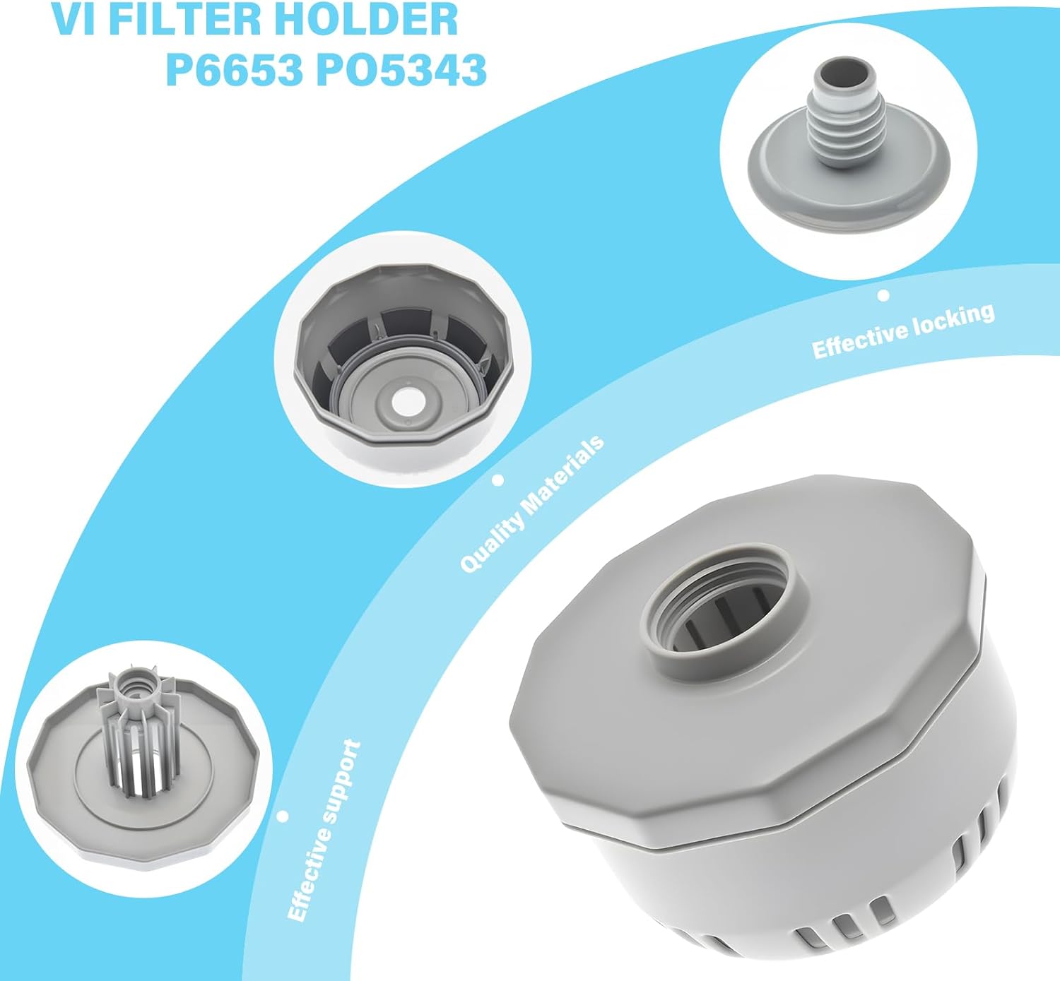 Applicable to P6653 and P05343 Replacement Parts Type VI Filter Holder Set for Coleman Saluspa Hot Tub，Including 2 Type VI Hot Tub Filter Cartridge Compatible with Lay-Z-Spa,