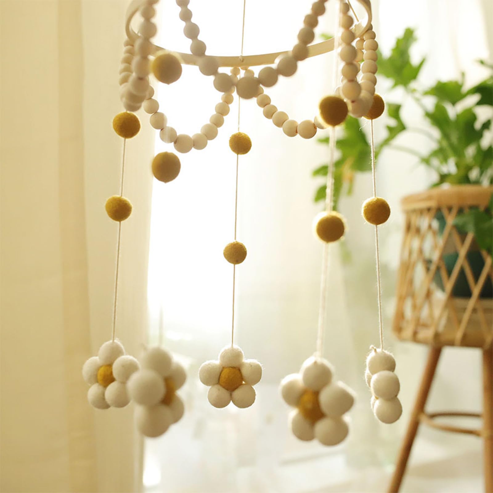 Giostrina per culla per ragazzi e ragazze, in feltro, con fiori, per la cameretta dei bambini, per, per bambini, fatti a mano, per soffitti, regalo per decorazioni natalizie per la cameretta