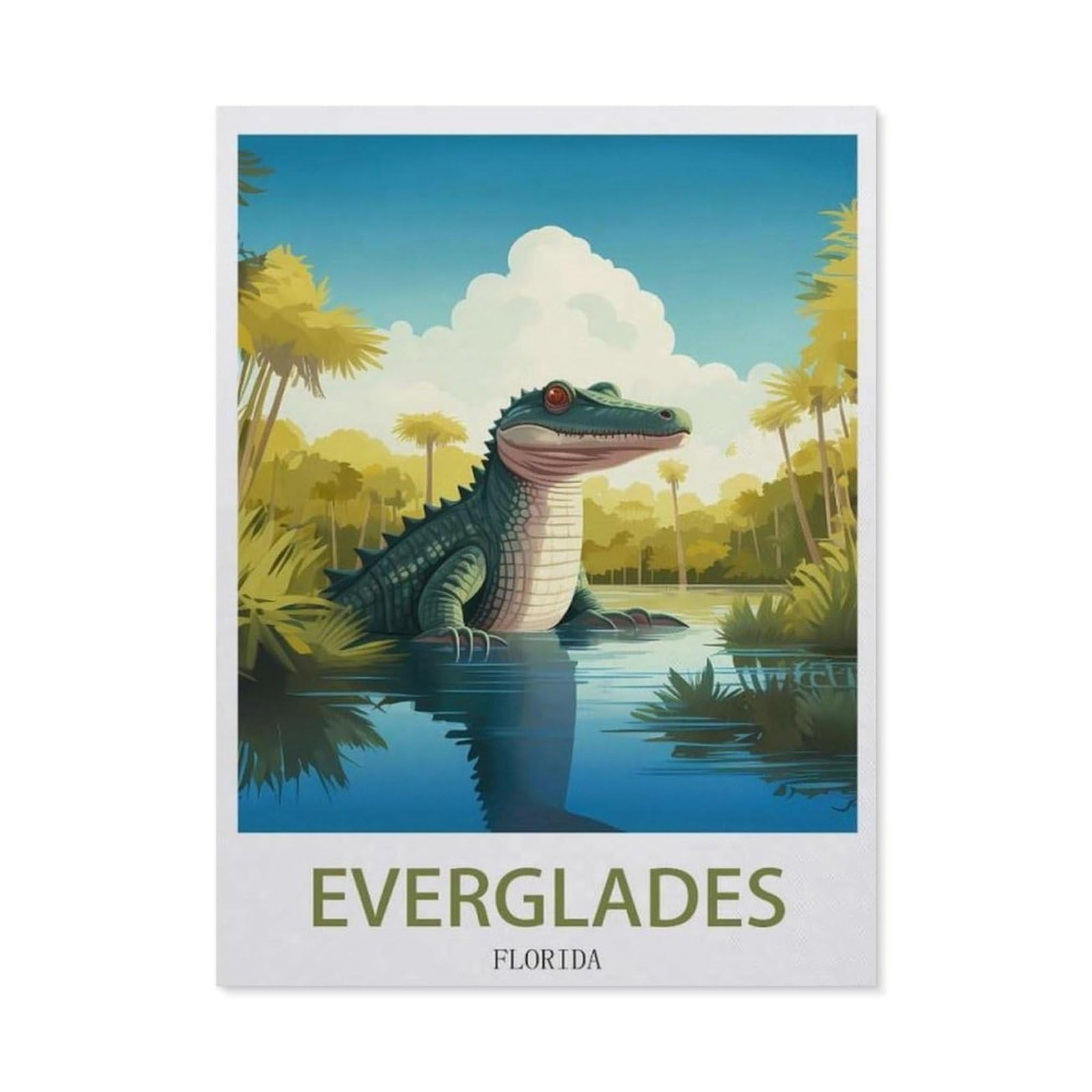Farmhouse Bathroom Decor Wall Art Funny Bathroom Wall Decor Signs，Everglades Florida，Tin Sign Home Decor(30x40cm）12x16 inch-EE8