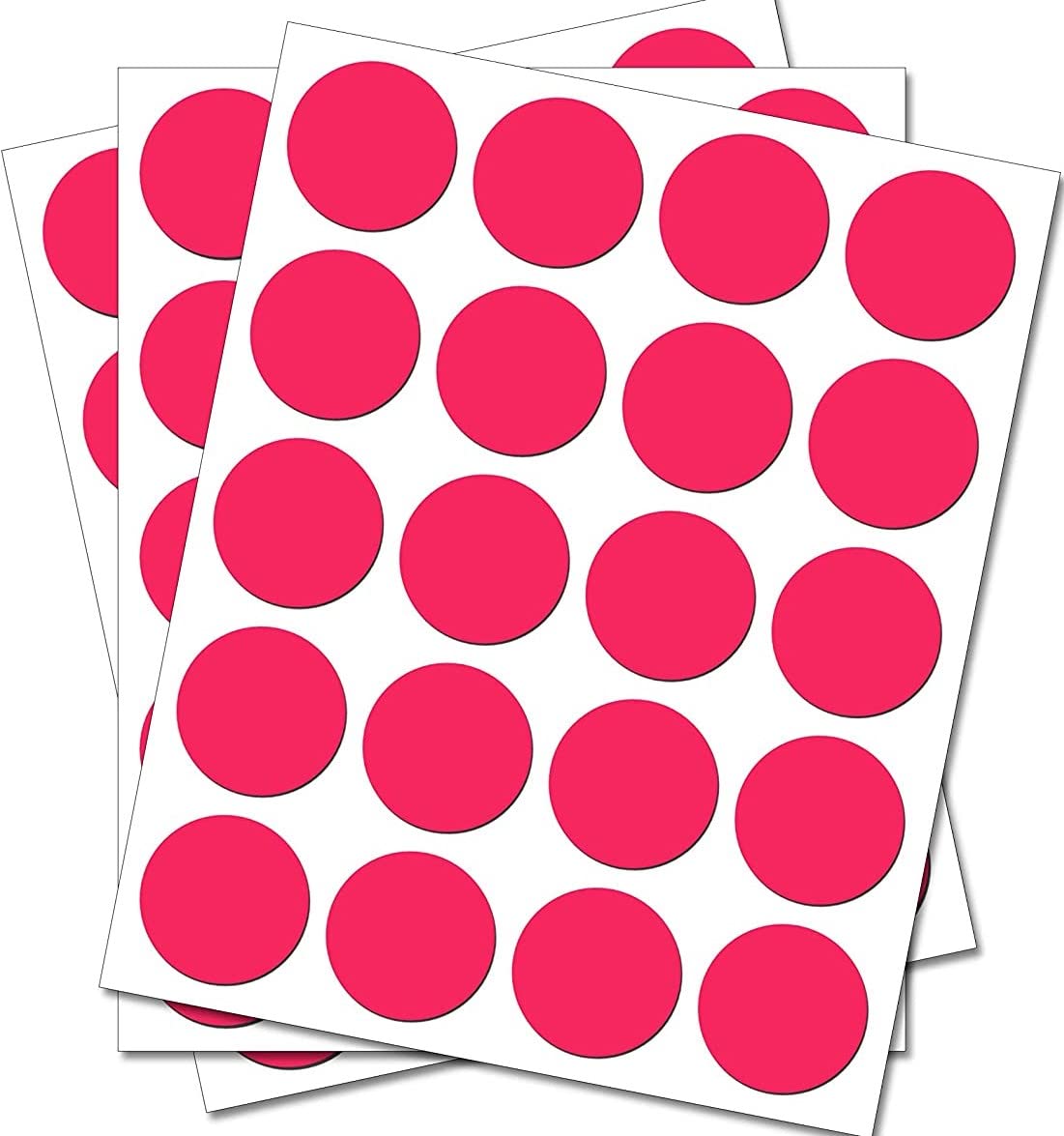 Party Decor Pink 120 Round Hot Circles - Removable Self Adhesive Waterproof Durable Vinyl Stickers - Digitally Cut To The Sticker Shape - Size 10Mm