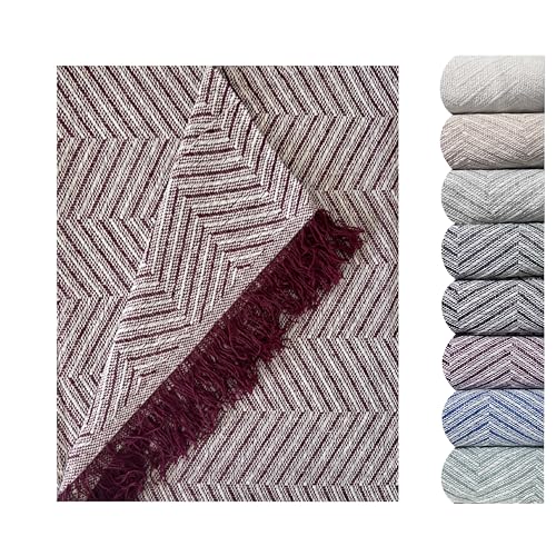GFD Textiles - Colcha Multiusos Espiga Granate (125x180 cm) – Manta Sofá Individual, Cubrecama Algodón | Protector Sofá & Plaid Decorativo Acento Vibrante