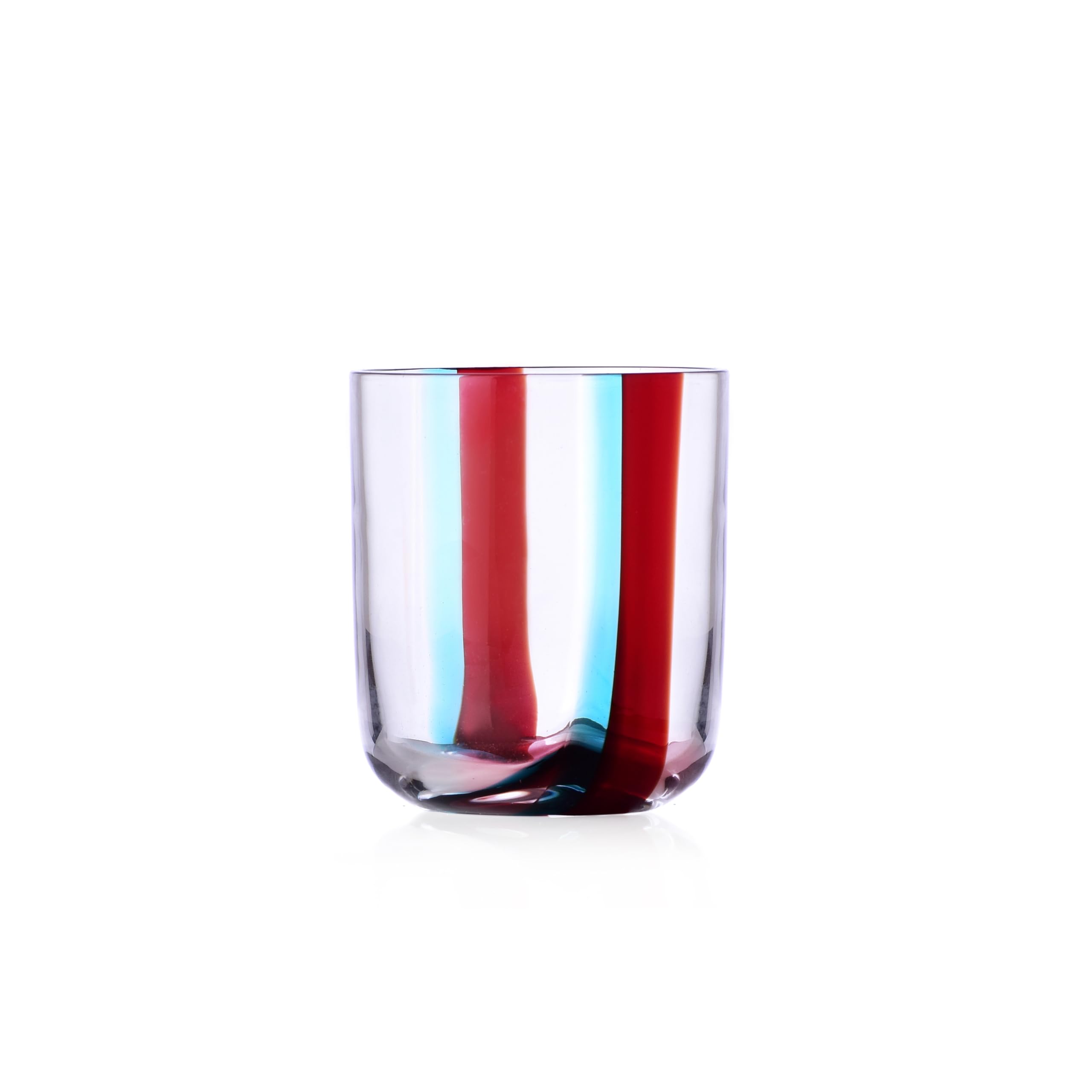 Ichendorf Milano Tumbler, Bordeaux and U Turquoise, Gesti Collection, 35 cl, Mouth-Blown Glass, Hand Finished