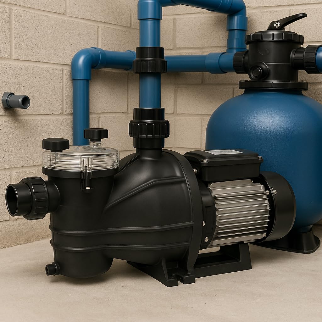 Hidro Water - Bomba de filtración para piscina MCB+ 1 CV | Autoaspirante, silenciosa y de bajo consumo | Compatible con cloración salina | Piscinas de hasta 100 m³