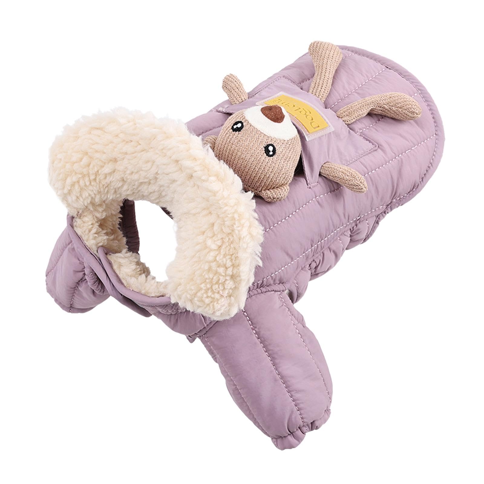 Chaqueta de Invierno para Perro Abrigo Acolchado a Prueba de Viento Traje para Nieve con Puños Elásticos Removible Adecuado para Paseos, Pink M
