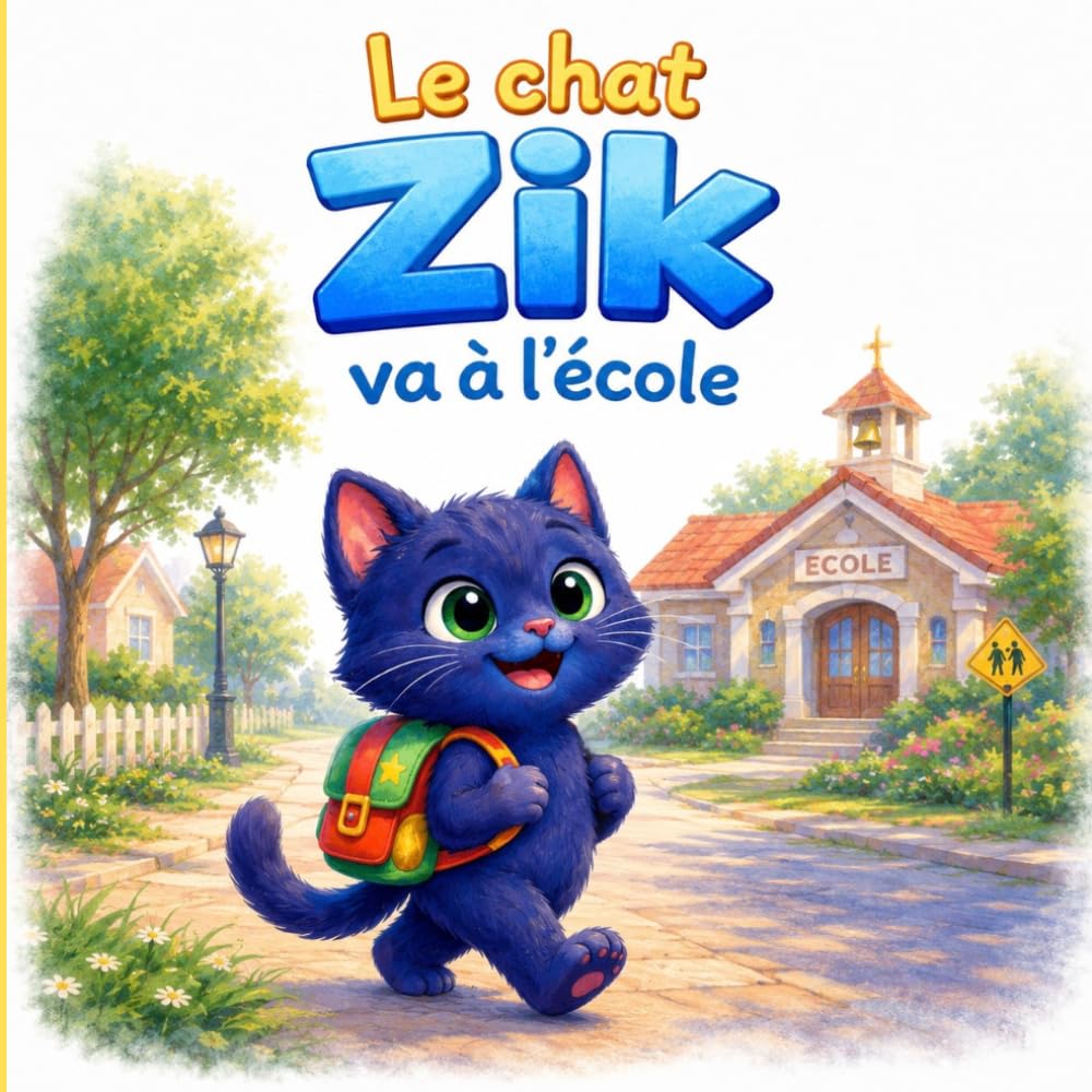 Le chat Zik va à l'école : une histoire douce pour accompagner la rentrée: Livre 3 à 6 ans - Apprendre à aimer l'école et à surmonter ses premières peurs (Les aventures du chat Zik)
