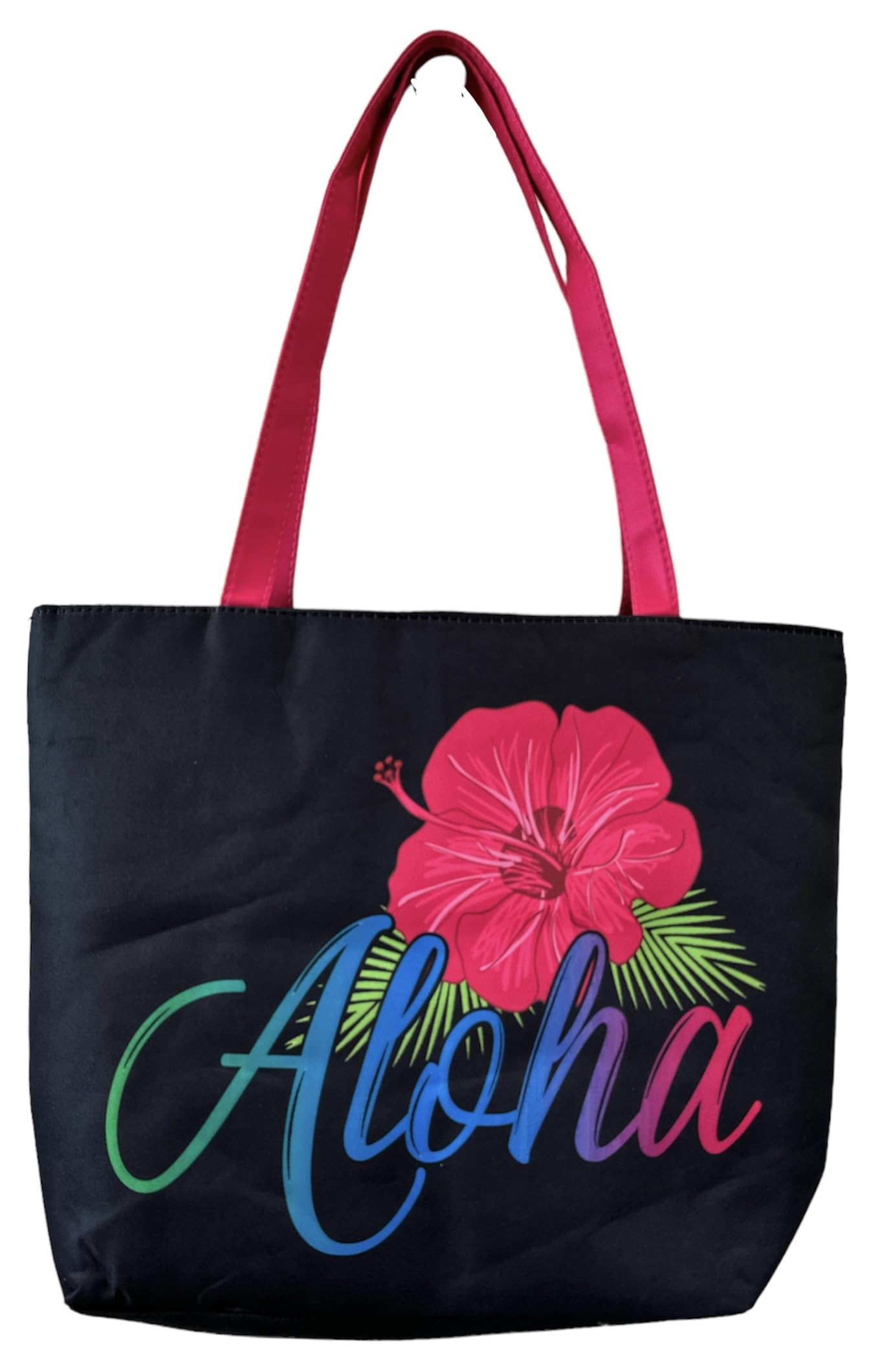 Aloha Designs Large Aloha Beach Tote Shoulder Diaper Gym Hawaii Travel, Pool, Overnight & Carry On Bag with Aloha Decal