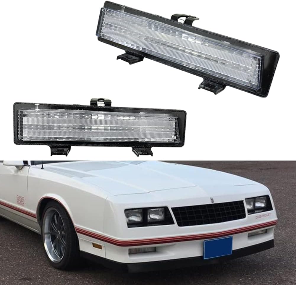 Tonsya For 1981 1982 1983 1984 1985 1986 1987 1988 Chevy Monte Carlo SS Front Parking turn signal lights housings Clear Lens