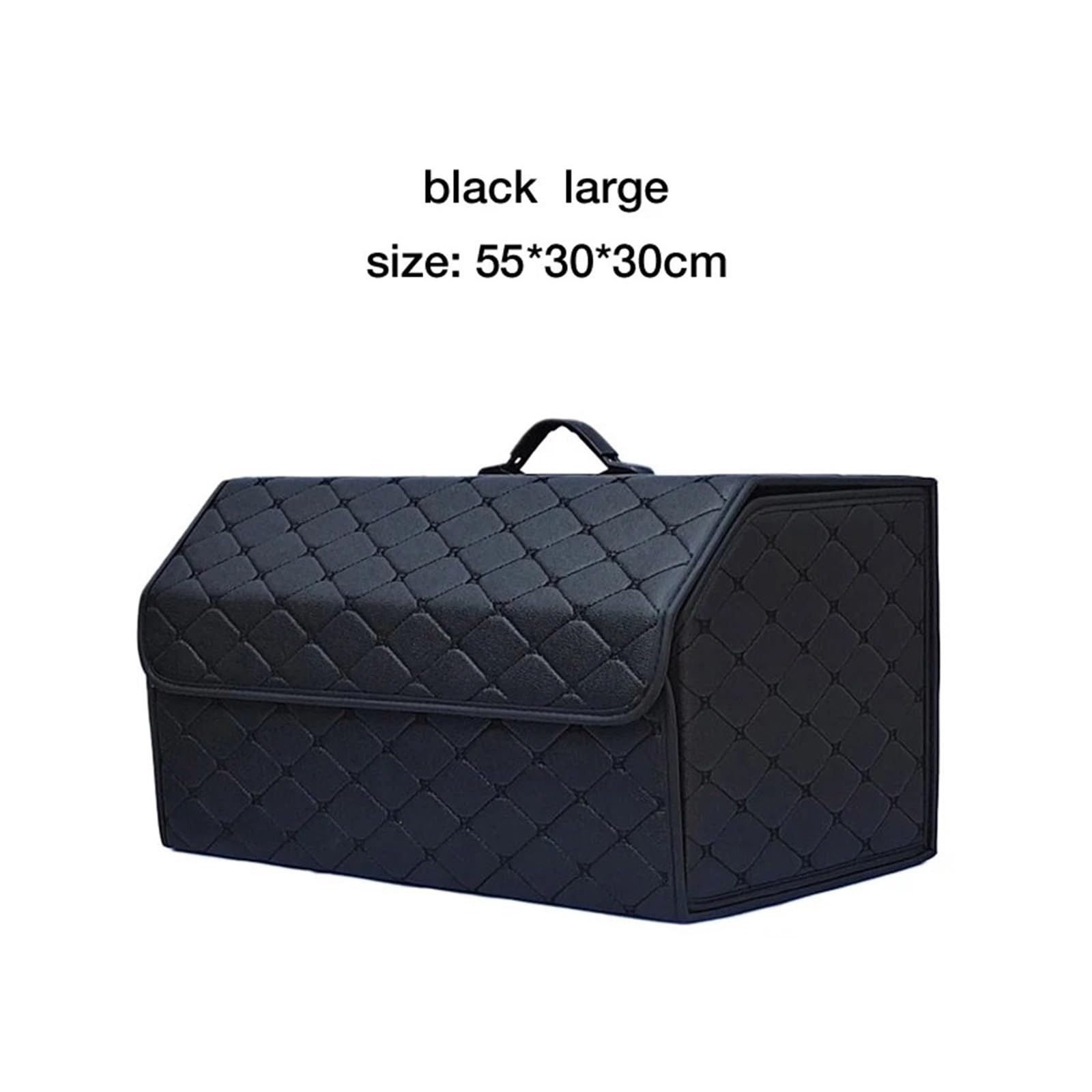 Kofferraum-Organizer-Box Mehrzweck-Werkzeugaufbewahrungstasche Faltbar Aus Leder Für Verstauen Und Ordnen Auto Innen Dekoration Dekor(Black L)